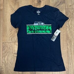 Seahawks Navy Fan Fashion Tee Magestic